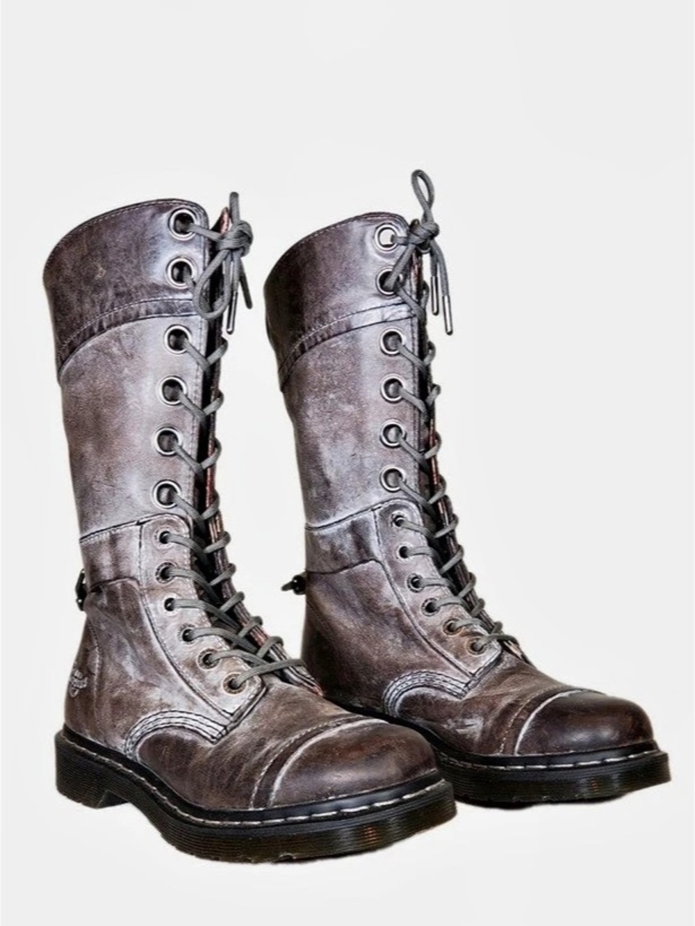Dr. Martens Triumph 1914 Fold Over Combat Floral Lace-Up Boots US 5L